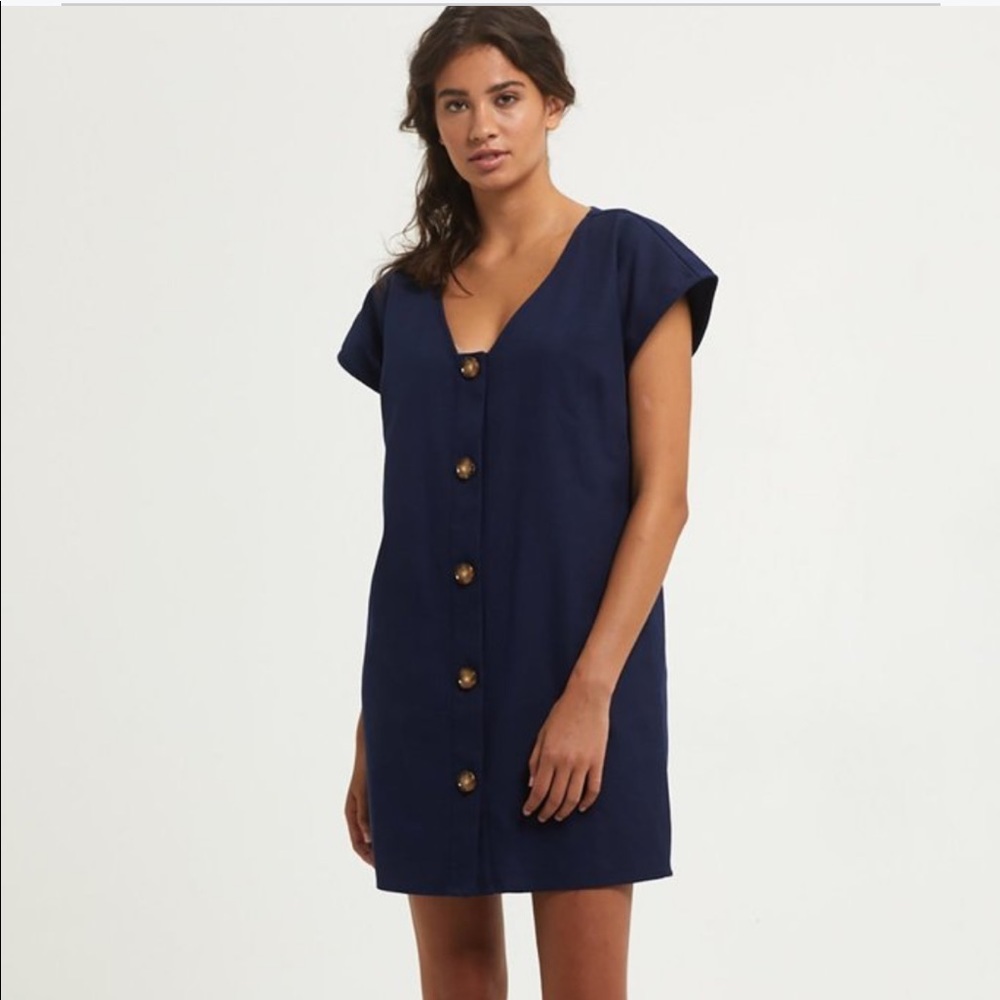 Marie Oliver Andi Navy Button Dress Size Small NWT